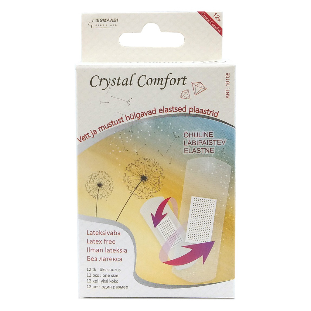 CRYSTAL COMFORT läbipaistvad plaastrid 12 tk