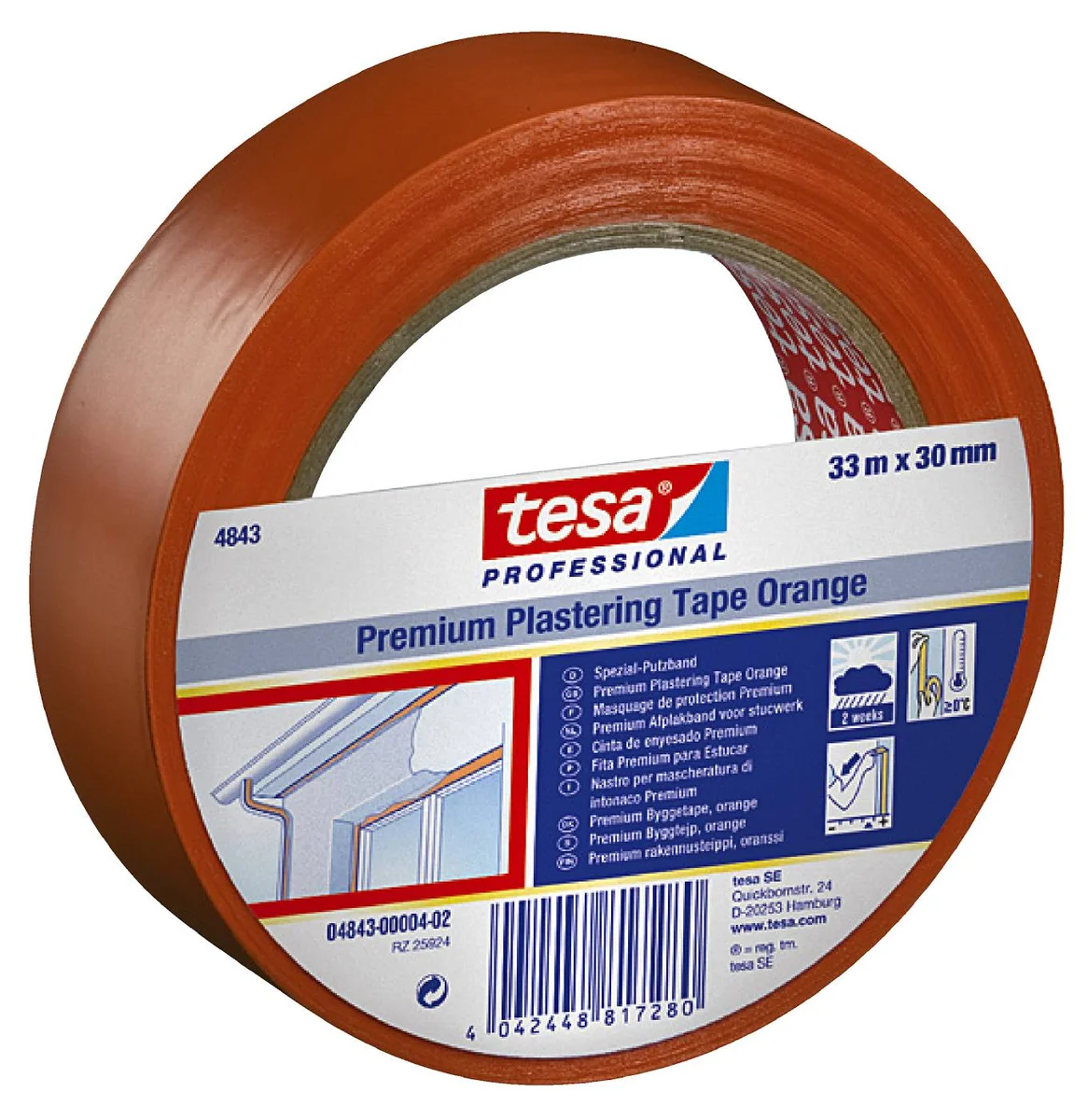 Ehitusteip 50mm x 33m oranž Tesa 4843