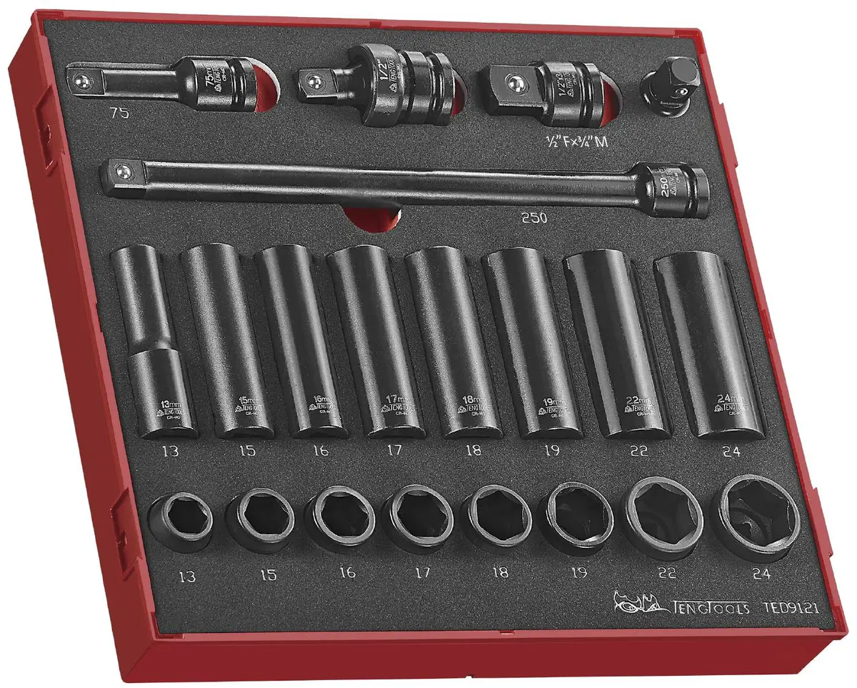 Padrunvõtmete komplekt 1/2″ 21-osa TED 9121 TengTools
